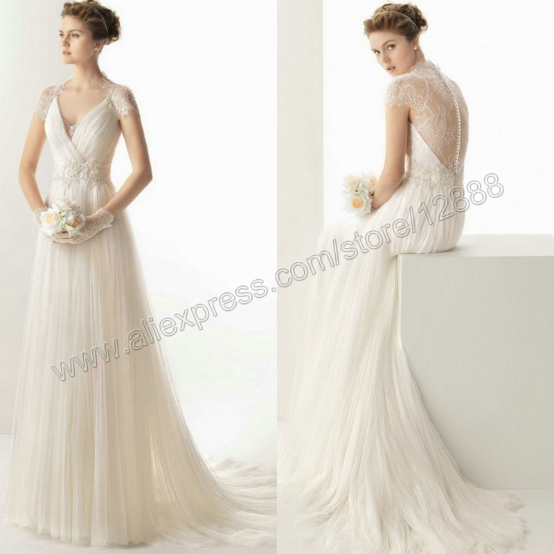 Elegant short princess wedding dress american