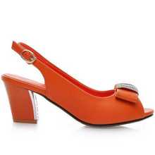 2014  Fashion Sexy Chunky Heels Platform Peep Toe Rhinestone Bowtie Summer Shoes Dress Casual Sandals for Woemn Q0376