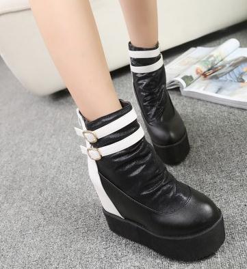 Packages mailed the new autumn 2014 Martin boots thick bottom female knight boots with short boots