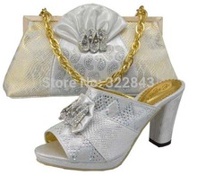 FREE SHIPPING!fashion woman matching shoes and bag set for wedding and party,high quality italian design1308-46 Size 38-43 gold