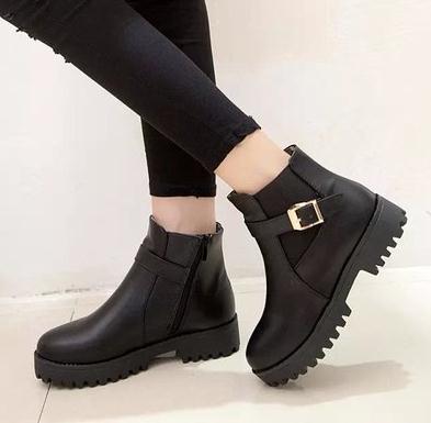 2014 female new short boots thick bottom cool autumn low heel boots Martin boots Free shipping
