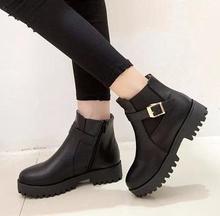 2014 female new short boots thick bottom cool autumn low heel boots Martin boots Free shipping