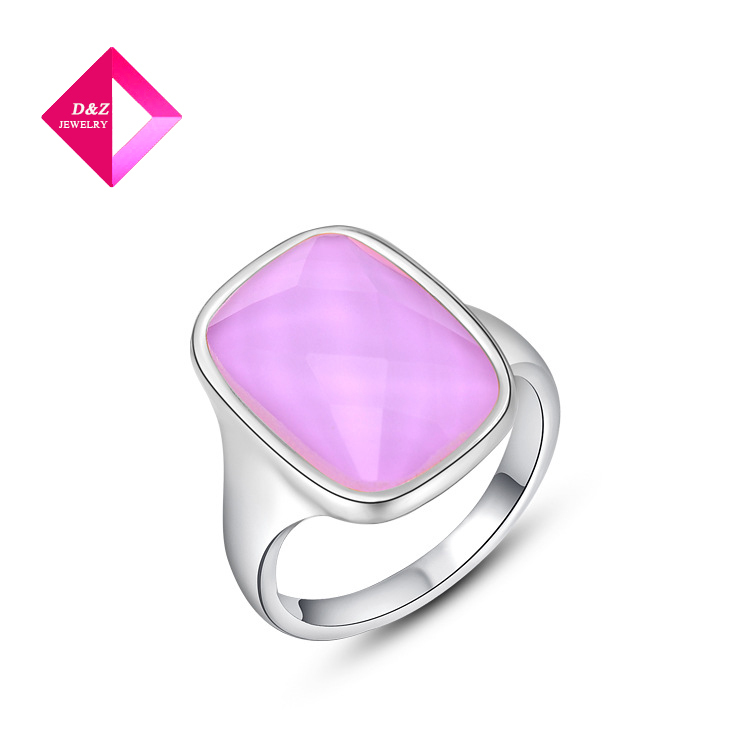 Fashion Jewelry Wholesal Platinum rounded pink diamond ring Jewelry ring series