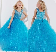 wonderful high neck sleeveless a line floor length flower girl dress crystal lace up and ruched