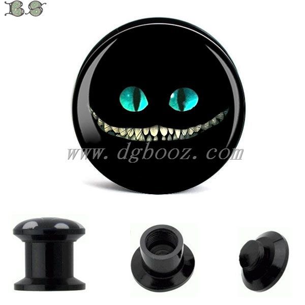 picture gauge plug tunnel ear piercing body jewelry black acrylic expander sell in pair AE 020