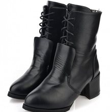 2014 New Arrival Black Red Lace Up Fashion Casual Femal Lady Women Girls Spring Autumn Martin Boots X723