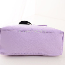2014 new Japan and Korean style PU embroider line diamond lattice women handbag