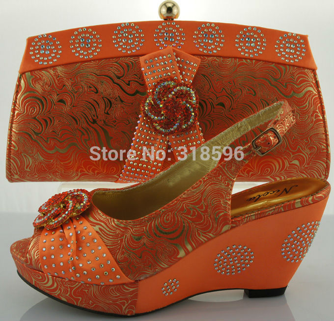2014 wholesale fashion stone shoe and bag to match with free shipping by DHL