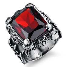 2014 NEW WHOLESALE Europe Exaggerated Personalized Party Jewelry Top Quality Ruby stainless steel Men / Women Rings GJ430