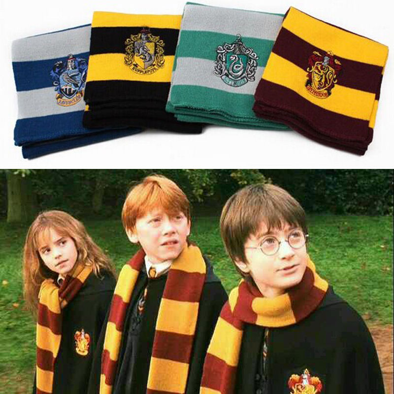 Harry Potter Scarf Scarves Gryffindor Hufflepuff Slytherin Knit Scarves Cosplay Costume Gift