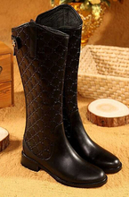 Wholesales Euro Style 100% Genuine Leather Autumn Boots Women Boots Lady Knee High Boots Printing Martin Boots