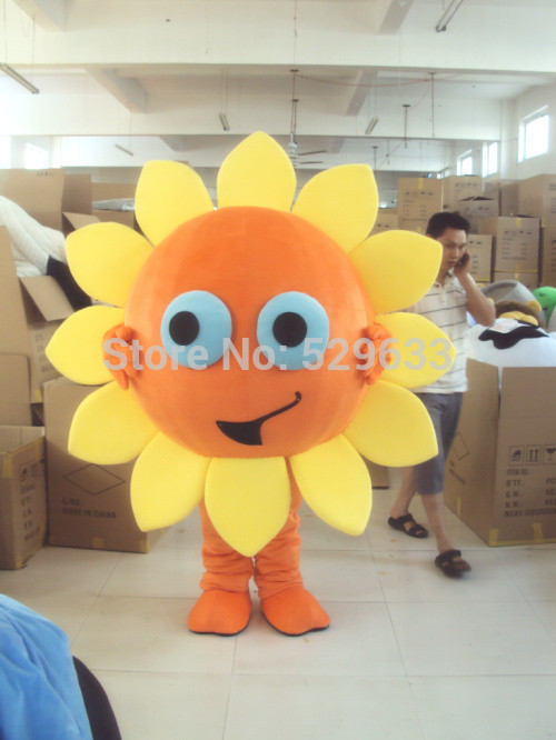 Sunflower heronsbill mascot costume for adults christmas Halloween Outfit Fancy Dress Suit Free Shipping Drop Shipping