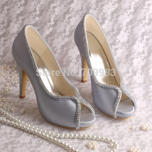  15 Colors Magic Custom High Heel Wedding Shoes Bride Pumps Open Toe Crystal Decoration Dropshipping