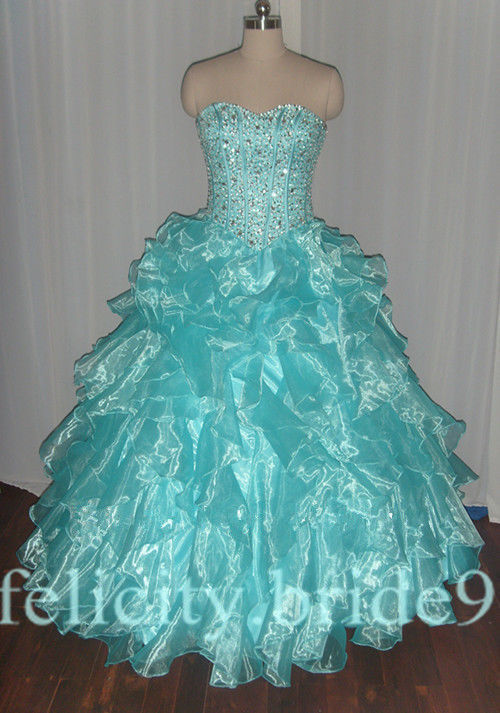 Sexy Quinceanera Formal Prom Party Ball Gown Wedding Dress Custom All Size 2 28