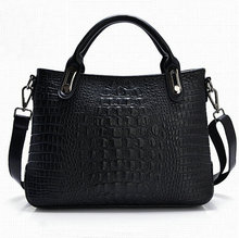 HOT SELL Genuine leather OL commuter female bag Crocodile grain leather handbag Inclined shoulder bag Single