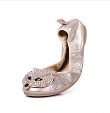 Top Quality Fashional Free Shipping Fox Head CZ Crystal Women Shoes Loafers Sapatos Femininos Hot Sale