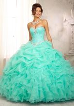 2014 Stock Elegant Amazing 2014 ball gown ruffles sleeveless beading strapless lace up Quinceanera Dresses