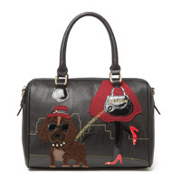 AMELIE GALANTI 2014 new fashion retro handmade embroidery cartoon lovely dog bag portable shoulder bag women