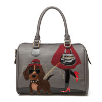 AMELIE GALANTI 2014 new fashion retro handmade embroidery cartoon lovely dog bag portable shoulder bag women