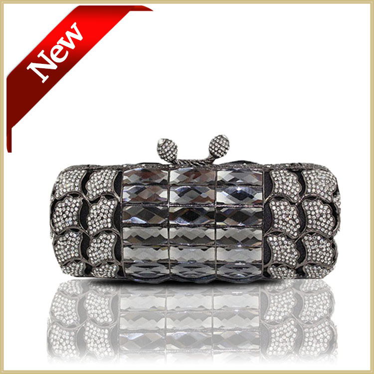 New Arrivals Fully Crystals Women Luxury Clutches Top Quality Crystal With Long Chain Gold Silver Black