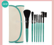 Free shipping high quality 7 pcs makeup brush set lady cosmetic brush kit