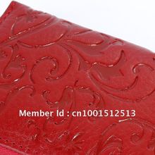 Free Shipping New Fashion Style The best Genuine Leather Zip Around Flower pattern Lady Women Long