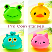 10PCS Candy Cute Silicone Coin Purses Animals Key Bag Clip Hasp Cosmetic CARTOON Wallet