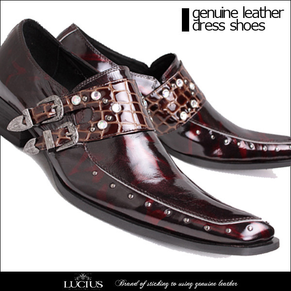 Plus Size 37-46 Personalized Iron Pointed Toe Fashion Men Wedding