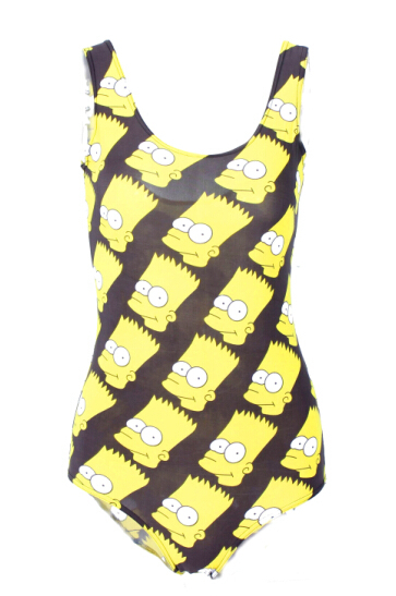 EAST KNITTING X 303 2015 New Women Swimwear Simpson Head Print Swimsuit One Piece Sexy Bathing