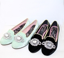 2014 Spring Autumn Newly Fashional CZ Rhinestone Decorate Shoes Woman Loafers Free Ship Moccasins A336