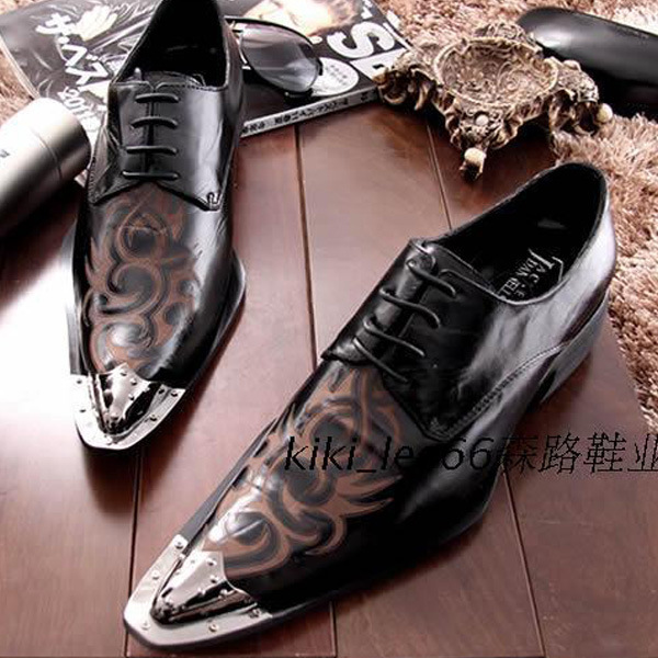 Fashion Runway Stage Men Dress Shoes Genuine Leather Lovely Cartoon