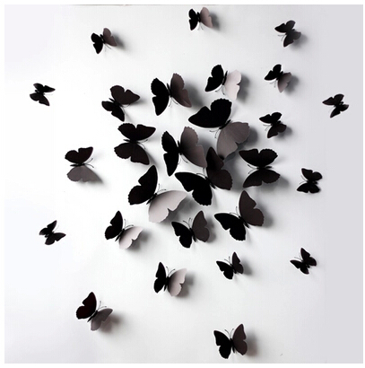 New Arrival 12pcs 3D Butterfly Wall Stickers Butterflies Docors Art DIY Decorations Paper E shine Jewelry