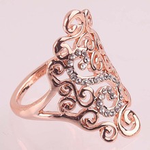 2014 Charming Women s Party Hollow Out Jewelry Crystal 18k Rose Gold Plated Rings 