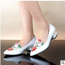 women shoes autumn Shoes 2014 spring autumn genuine leather hot sale free ship women loafers a348