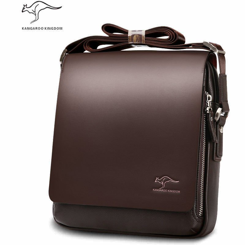 Genuine cowhide Leather Shoulder leisure handbag Kangaroo men s zipper bags business messenger briefcase Laptop Casual