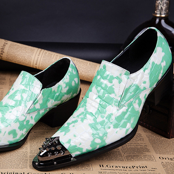 Fashion Runway Stage Men Dress Shoes Genuine Leather Lovely Cartoon