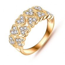 Wholesale Cute Love Ring 18K Gold /Platinum Plated Micro Pave AAA Swiss Cubic Zirconia Lovely Rings Gift For Girls CRI0019