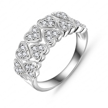 Wholesale Cute Love Ring 18K Gold Platinum Plated Micro Pave AAA Swiss Cubic Zirconia Lovely Rings