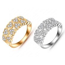 Wholesale Cute Love Ring 18K Gold Platinum Plated Micro Pave AAA Swiss Cubic Zirconia Lovely Rings