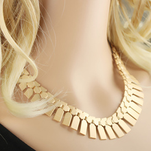 Punk Stytle Pure Gold Plated Round Chunky Necklace Unisex Fashion Multilayer Contracted Chain Women Jewelry 46cm