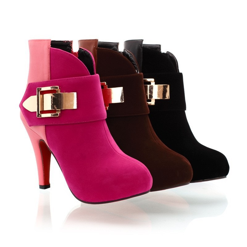 New style ankle boots heels platform zipper arenaceous shoes women boots bottes femme chaussure botas mujer