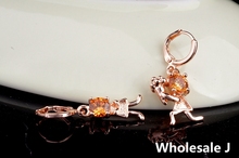 Propose Marriage Style With Big Golden Shining Stone Lovely Earrings Fashion Shipping Gold Plated Hot Item