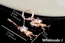 Propose Marriage Style With Big Red Shining Stone Lovely Earrings Fashion Shipping Gold Plated Hot Item