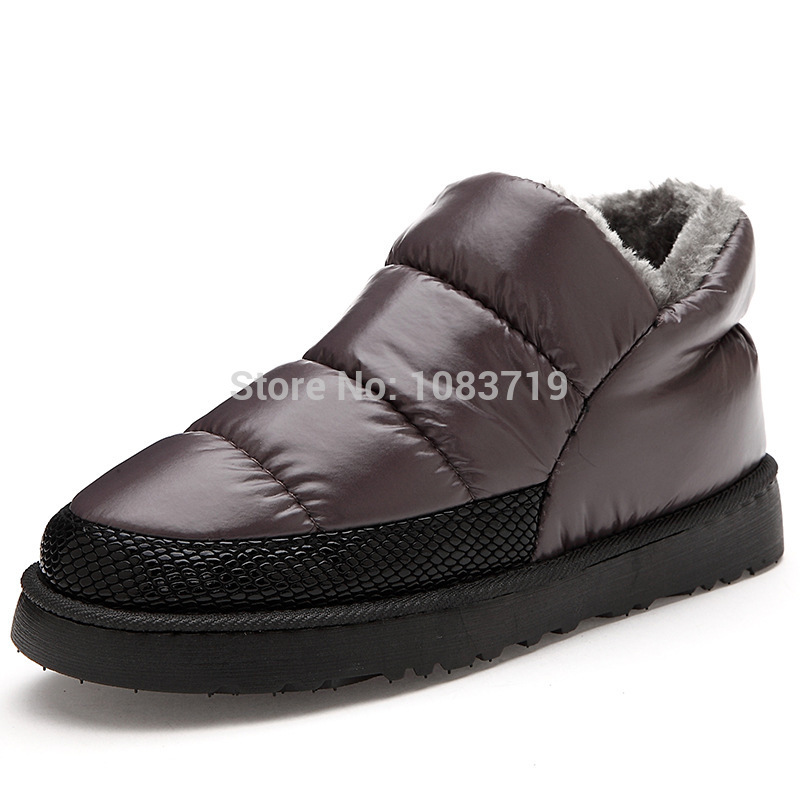 2014 New Fashion Winter Plush Warm Couples Snow Boots Down cloth Patchwork Slip on Lovers Winter