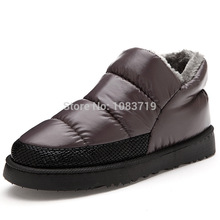 2014 New Fashion Winter Plush Warm Couples’ Snow Boots Down cloth Patchwork Slip-on Lovers Winter Boots for Men and Women