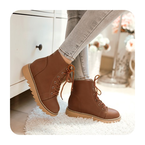 High quality 2014 new fashion style women casual PU leather lace up riding autumn winter female