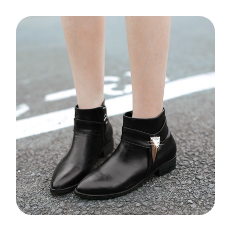 2014 New Comfortable Women Rhinestone Boots Pointed Toe Platforms Buckle Ankle Ladies Martin Boots For Winter