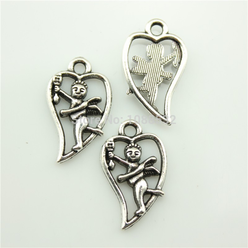 angel charms 30pcs 23x13mm love angel cupid in heart charm