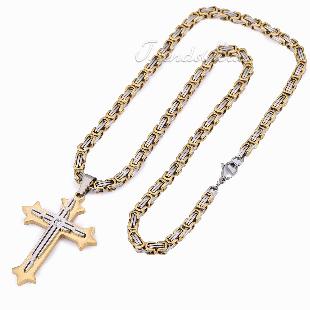online Cross Chain cross pendant for Shopping Promotion Gold  Online Cross   Promotional india Men