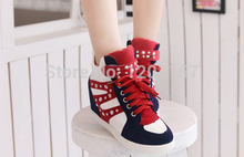 Increased contact within 6 cm high women’s shoes for fashion shoes white loafers wedges rivet